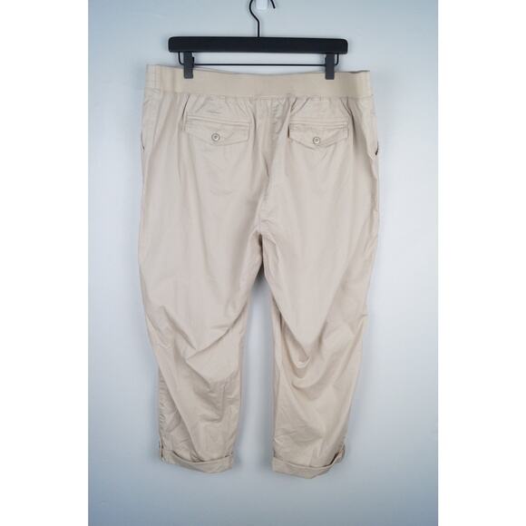 Talbots Causal Capri Button Cuffed Ankle Pants Tan High Rise Size 16 Petite - Picture 6 of 10